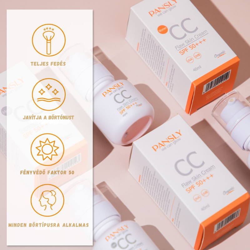 Pansly SPF 50+ CC Krém – Világos/Áttetsző bőrre