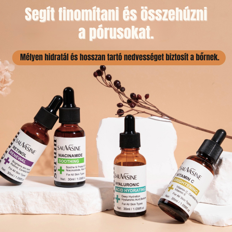SAUVASINE™ 4 az 1-ben Szérumcsomag – Teljes bőrápolási rutin reggeltől estig