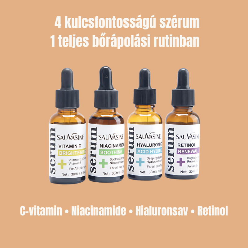 SAUVASINE™ 4 az 1-ben Szérumcsomag – Teljes bőrápolási rutin reggeltől estig