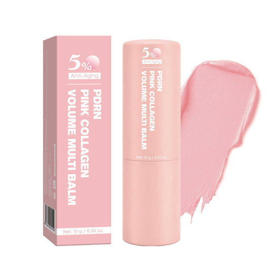 Lanthome PDRN Pink Kollagén Volume Multi Balm stift doboz és rózsaszín balzsam textúra